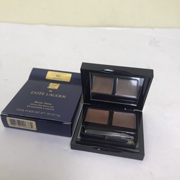 Estee Lauder NEW Brow Now All-In-One Brow Kit 02 Brunette Palette Brush Tweezers - Picture 1 of 11
